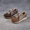 Johnature Genuine Leather Lace Up Women's Sports Shoes Retro Soft Sole Comfortable And Lightweight Sneakers