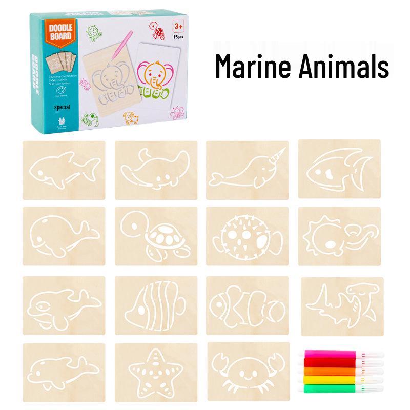 Wooden Painting & Drawing Set for Kids: Kindergarten & Primary School Beginner Art Kit