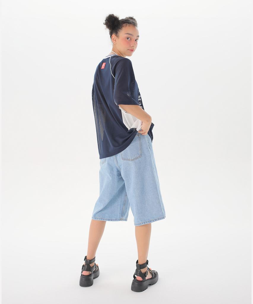 JUNEJUNE SPACE Прямые футболки из коллекции Uniform_Темно-синий