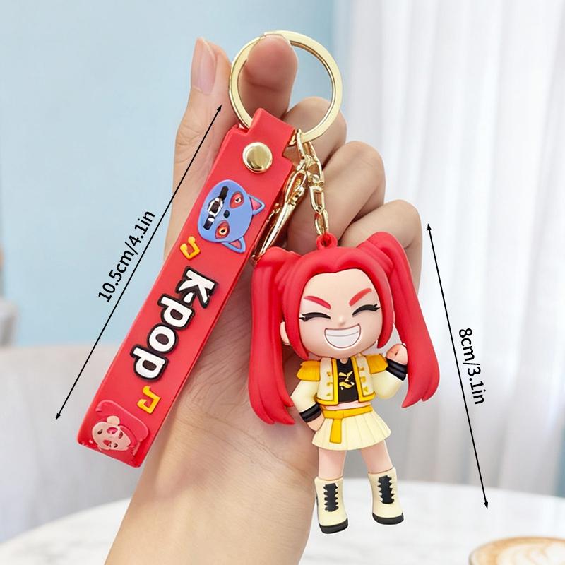 Warrior Girls Keyring Keychains Anime Movie Rumi Mira Zoey Keychain PVC Figure Pendant for Bag Backpack Charms Kids Gifts