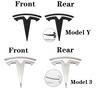 ZTFT9 1 pcs suitable for Tesla logo Model 3 Mode Y car front hood logo sticker design, rear trunk badge accessory