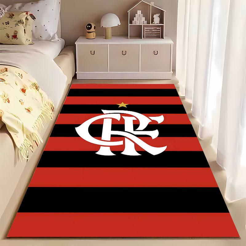 Red and Black Stripes Carpet suitable as a non-slip mat for the living room or bedroom sofa