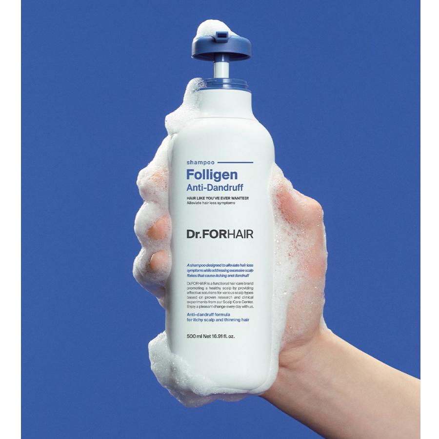 DR.FORHAIR Folligen Anti-Dandruff Shampoo 500 мл Отшелушивающее очищающее средство для кожи головы, шелушащейся и зудящей