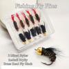 6/10Pcs(Brass Head Black Artificial Tying Fly Fishing Flies Hook & Red Tail Dry fly)2Mixed Styles-Trout Dry Fly Fishing Perch/Carp Lure Bait