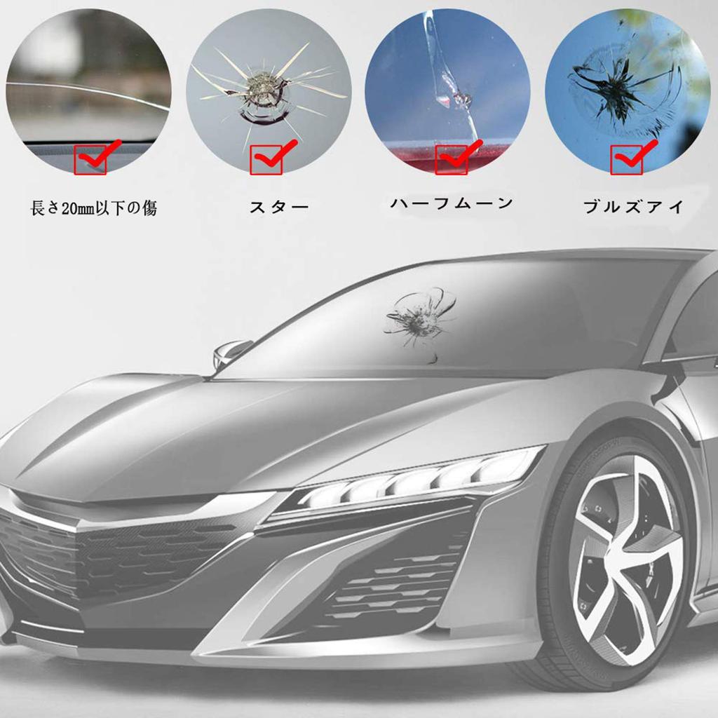 RITYHOFT Набор для ремонта лобового стекла, Ремонт царапин, трещин, небольших повреждений от камней, В комплекте японская инструкция