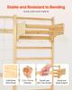 VEVOR Swedish Ladder Wall Gym, 8-in-1 12-Level Solid Wood Gymnastic Stall Bars for Kids Adults, 220LBS Indoor Jungle Gym Playset with Climbing Board