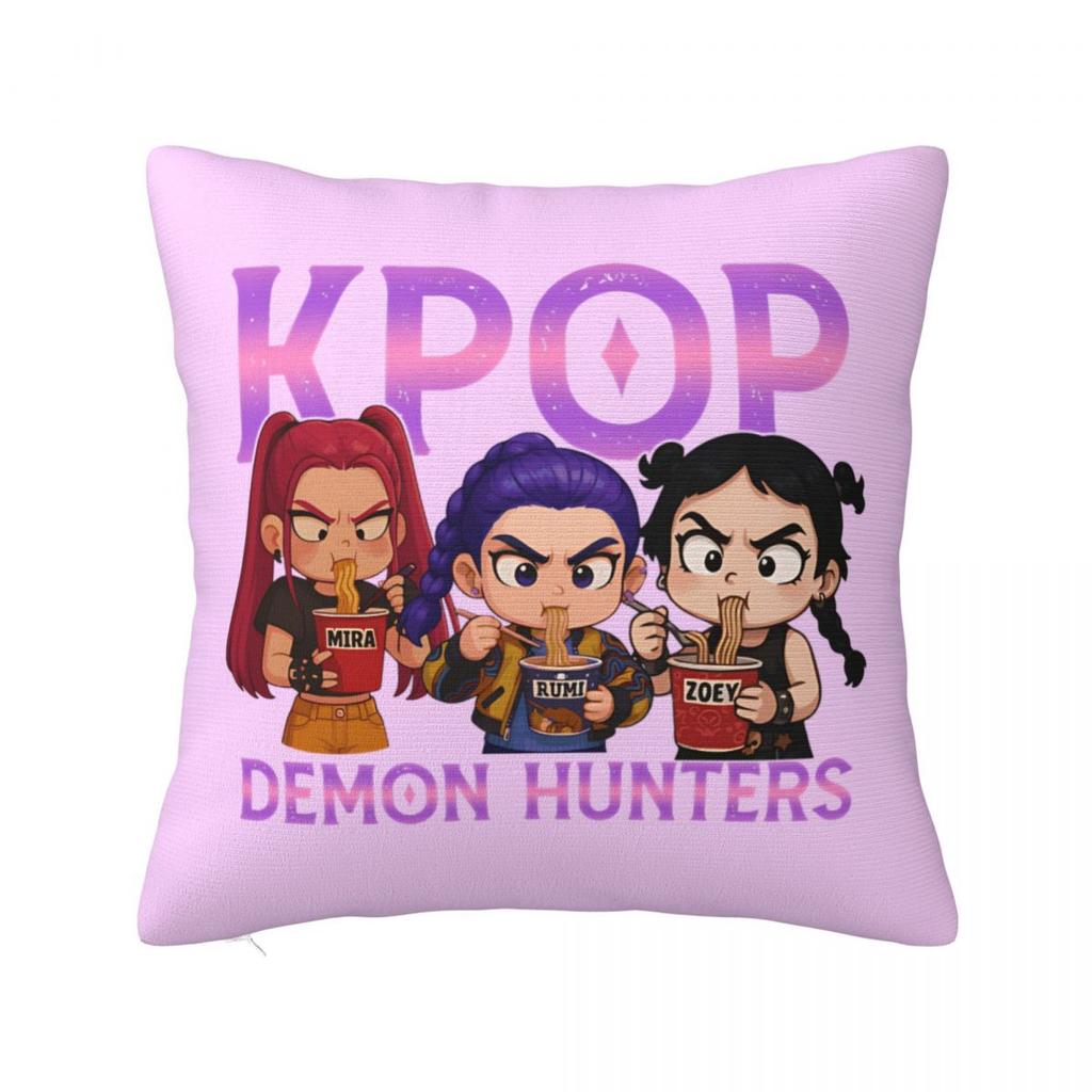 Huntrix Saja Boys Kpop Охотники на демонов Наволочки для квадратных подушек Чехол для подушки Новинка Полиэстер Декоративная наволочка Для сиденья 45*45 см