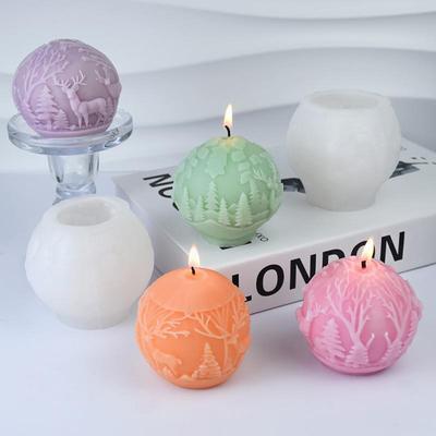 Силиконовая форма для свечей в форме рождественского шара для DIY ароматерапии и гипсовых украшений