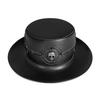 Unisex Punk Plague Doctor Hat Cosplay Accessory Wide Brim Flat Top PU Halloween Festival Streetwear