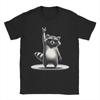 Retro Raccoon Rock Music Gift Unisex Kids Women Funny Raccoon Cotton T Shirt For Unisex Summer  Vintage T Shirts Oversized Cheap Tops