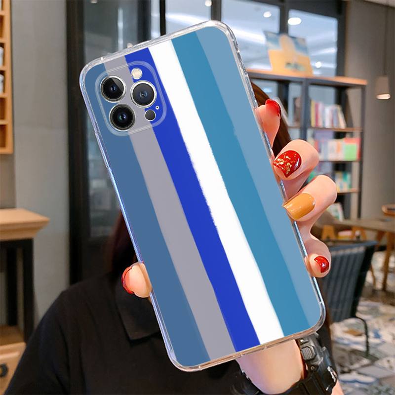 Красочный чехол-полоска радуги для iPhone 14 13 12 11 Pro Max XS X XR SE 2020 6 7 8 Plus Mini Прозрачный корпус