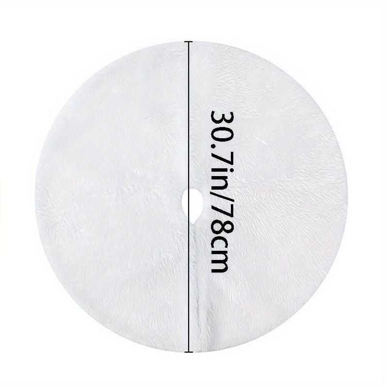 1pc 78cm 30.7inch White Snow Plush Christmas Tree Skirt Festive Christmas Tree Decor XmasTree Ornaments