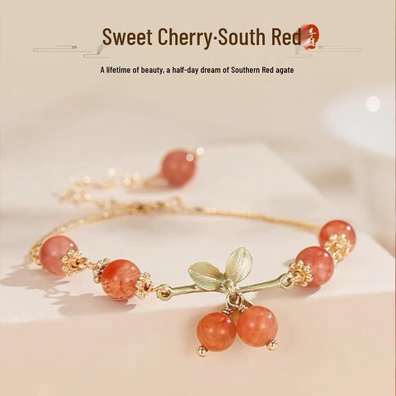 Браслет из золотого шелка, нефрита и бамбука: Элегантный дизайн тыквы с бусинами и имитацией нефрита Хэтянь в новом китайском ретро-стиле