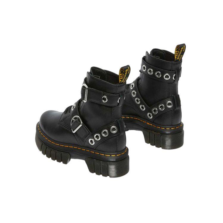 Dr. Martens Leather Metal Buckle Short Martin Boots Women boots Black 27356001