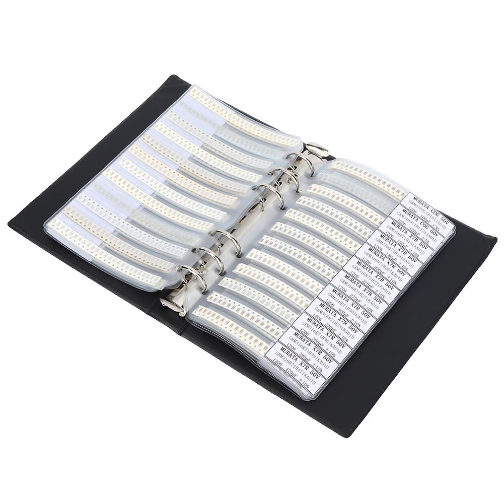 Набор конденсаторов 1206 серии 80 номиналов, Книга образцов электронных компонентов, Черный