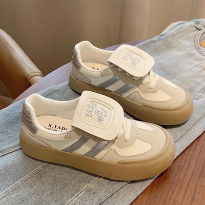 Кожаные немецкие кроссовки на платформе, женская обувь, летние дышащие маленькие белые туфли, новые универсальные кроссовки для сноуборда, повседневная спортивная обувь