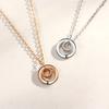 Simple Double Circle Necklace Niche Design Fashion Light Luxury Neck Chain Accessories Pendant Collarbone Chain Female Ins