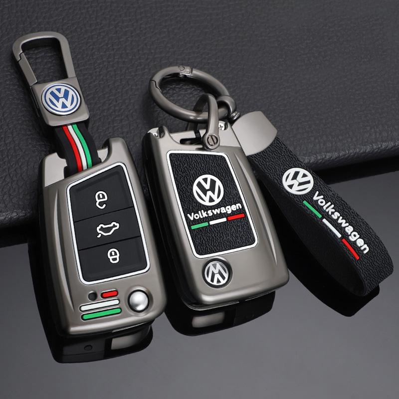 Для VW Цинк-сплав Силиконовый Чехол-брелок для складного ключа автомобиля Полное покрытие Оболочка брелка Для VW Volkswagen Golf 7 MK7 Tiguan MK2 Автомобильный брелок Аксессуар