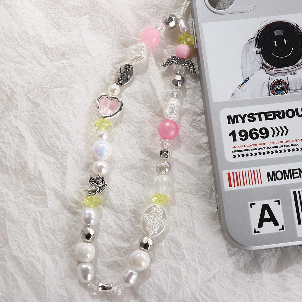 Star Pearl Phone Strap Phone Charms Mobile Lanyard Trendy Pendant Beaded Phone Chain  Jewelry Gift