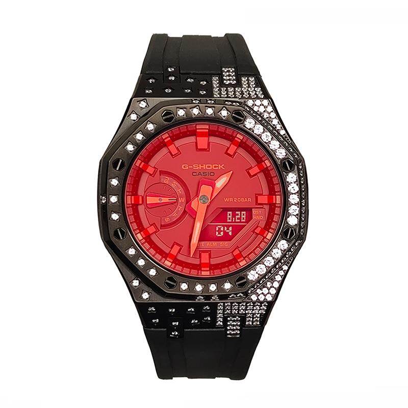 Casio Мужские часы Red Series GA-2100-4A с жидкокристаллическим и аналоговым двойным дисплеем(Watch3--)