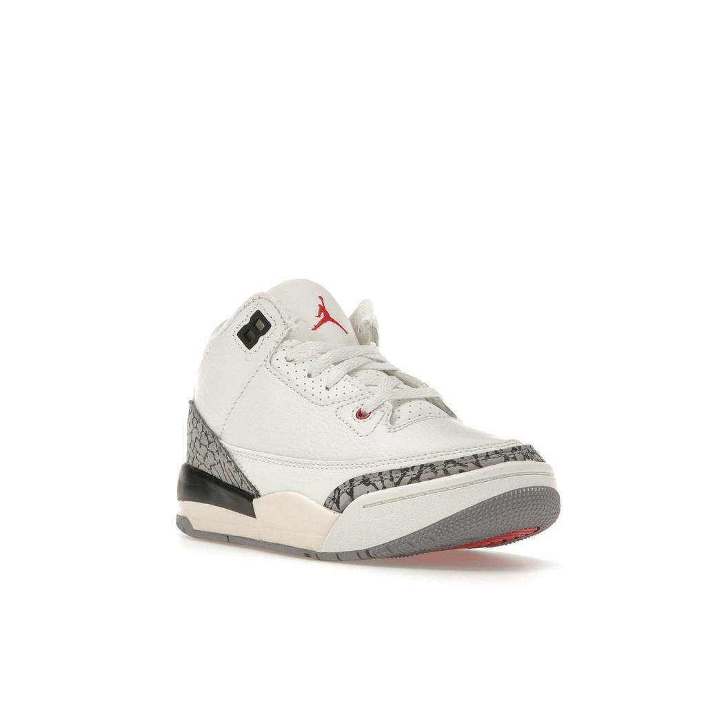 Детские кроссовки Air Jordan 3 Retro PS White Cement Reimagined Summit-White Fire-Red Black DM0966-100