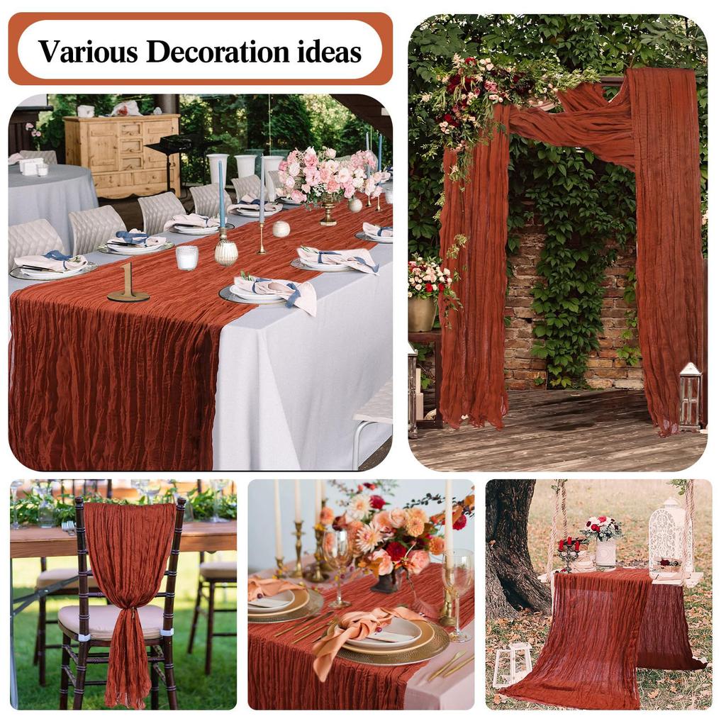 Bohemian Cable Knit Tablecloth, Wedding Party Decoration, Pleated Table Runner, 90*300cm