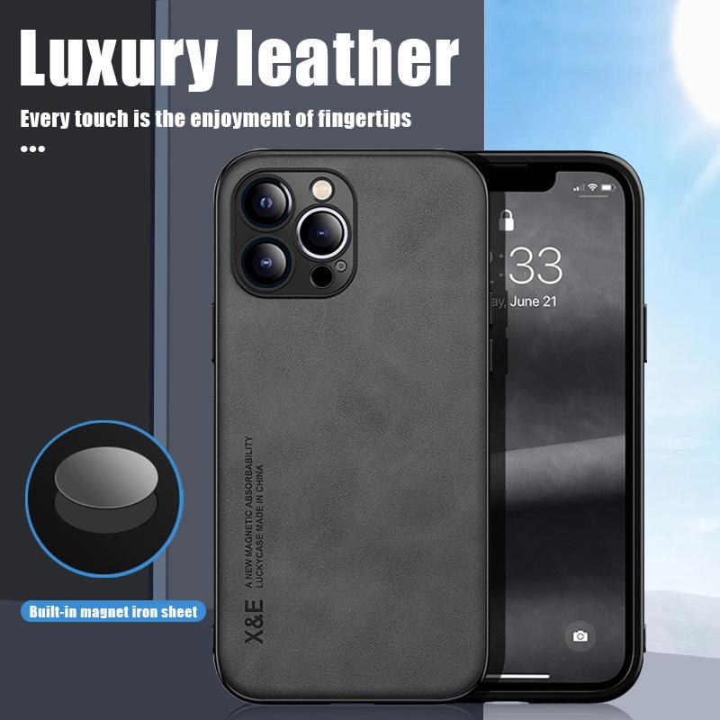 Магнитный кожаный чехол для iPhone 13 14 Pro Max 12 11 Pro XS Max X XR 8 7 Plus SE 2 2022, роскошный матовый тонкий задний чехол из овчины