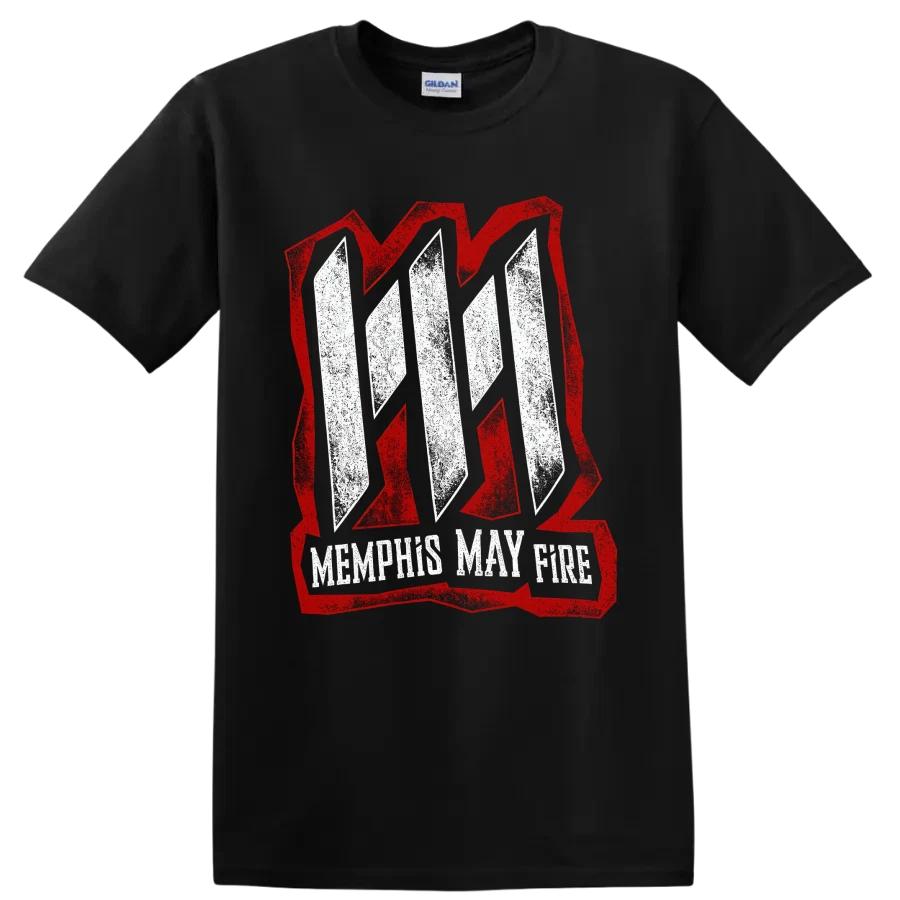 Memphis May Fire Metal Band Logo Graphic T Shirt Distressed Rock Music Art Tee