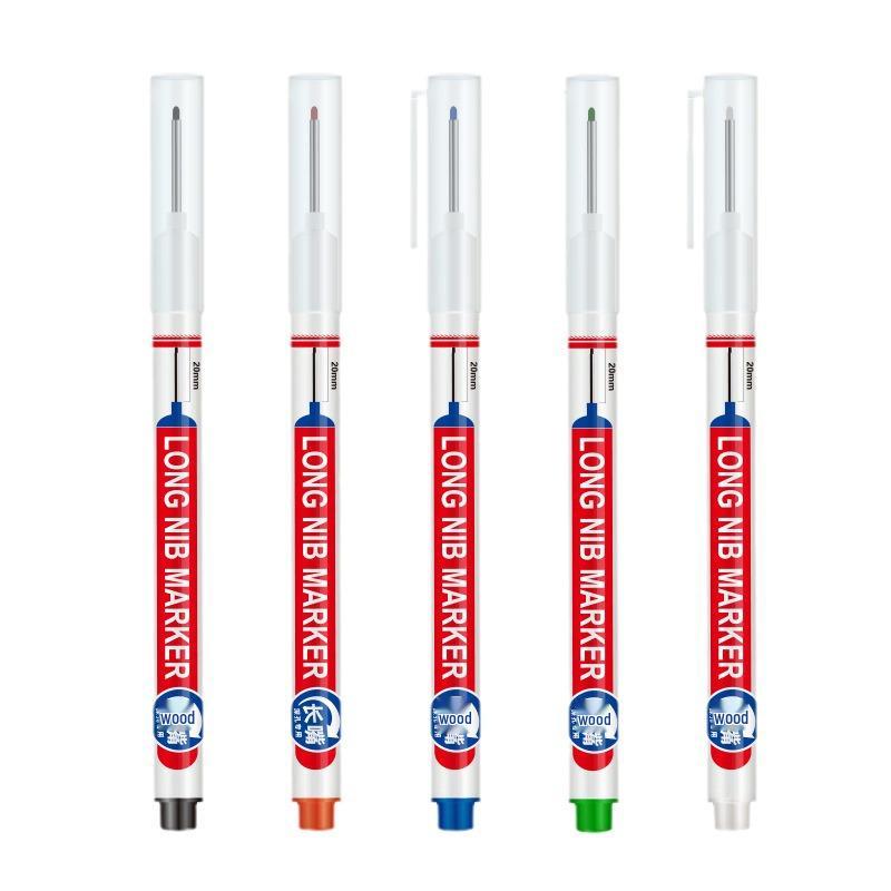 Широко используемый быстросохнущий водостойкий промышленный белый маркер с длинным наконечником