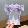 Children's Ice Queen Headband with Long Braid and Bow - Ice Blue Princess Hair Accessory