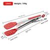 In Stock Silica Gel Food Clip Thickened Stainless Steel Food Tong Outdoor BBQ Clamp Buffet Bread Steak Barbecue Clip