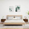 VidaXL Tables de Chevet Murales avec Lumières LED 2 pcs, Armoires de Nuit, Tables de Nuit Chambre, Moderne, Chêne Fumé Bois 836835