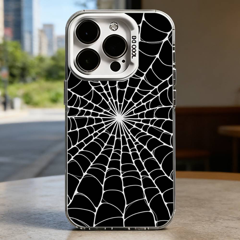 Spider web Pattern Hard Phone Case for IPhone 16 15 14 13 12 11 Pro Max Plus16E X XR XS Max shockproof Full Cover