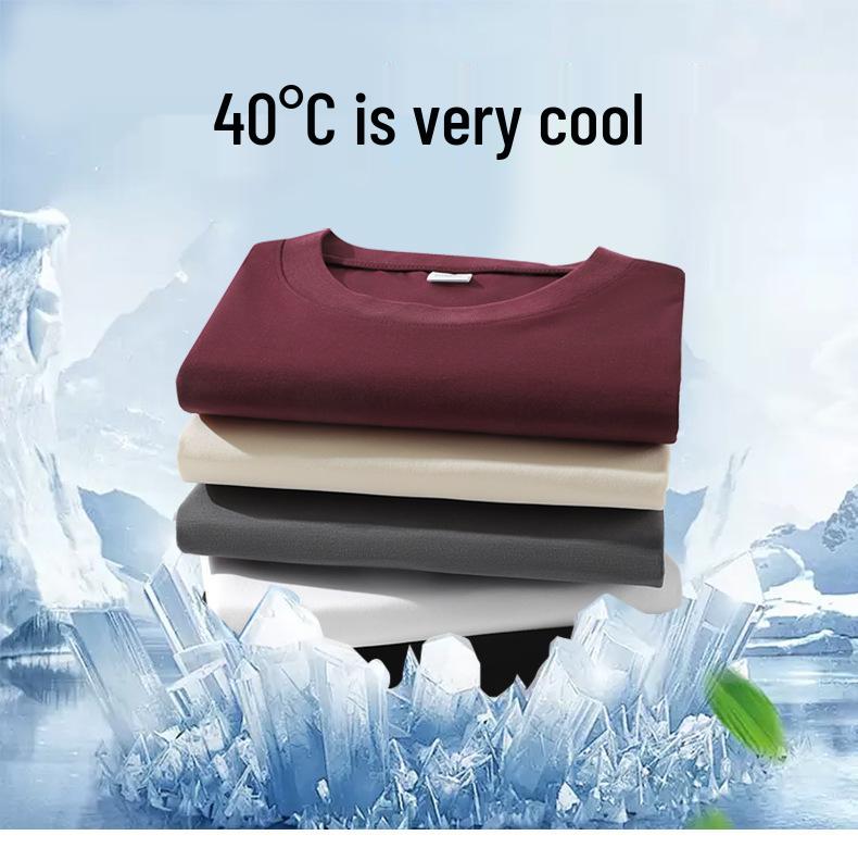 Women's Double-Sided Mercerized Cotton Slimming T-Shirt: Cool, Breathable, Plus Size, Regular Shoulder, Round Neck, Short Sleeve, Summer Wear.