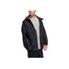 Adidas Originals Trefoil SS22 Solid Color Stand Collar Hooded Drawstring Sports Jacket Men Outerwear Black HS2025