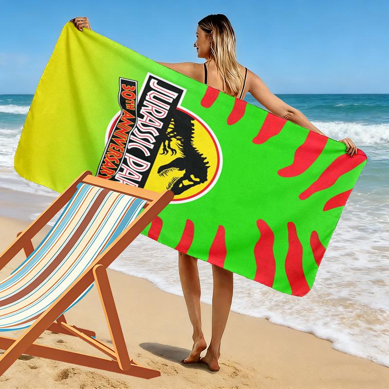Jurassic Print Beach Towel, Large Soft Quick Dry Towel for Beach Camping Swimming