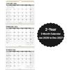 Настенный календарь 2026-2027, 3-месячный вертикальный, с перелистывающимися страницами, на 2 года с января 2026 по декабрь 2027, 11'' x 25'', Большой месячный подвесной