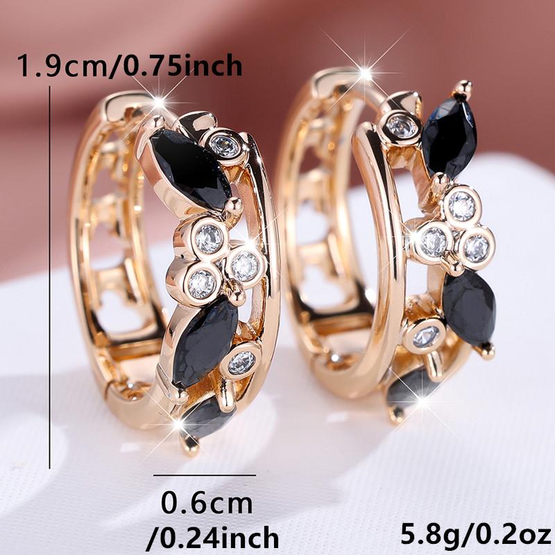 1 пара серег-капель золотого цвета с огранкой «маркиз», белый, синий, черный, с камнями, висячие серьги-крючки в виде листьев, в цветочном стиле, свадебные украшения, подарки