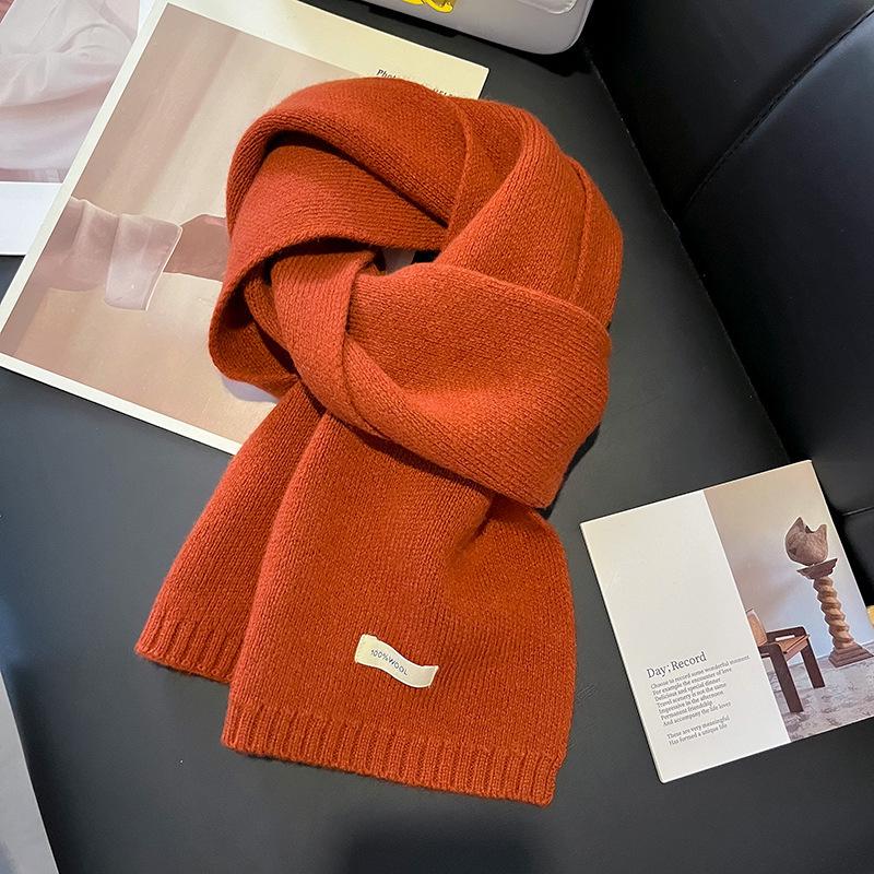 Australian Pure Wool Cashmere Scarf - Unisex Winter Warm Knitted Solid Color
