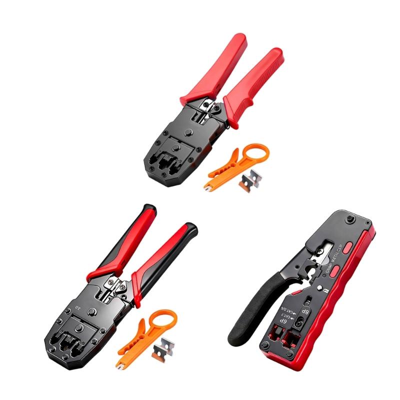 Стриппер и обжимка для кабеля из высокоуглеродистой стали для разъемов RJ45 с эффективными лезвиями и легкой конструкцией