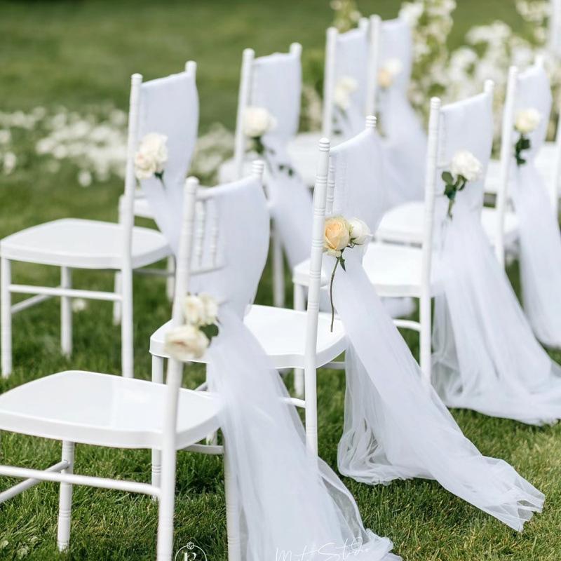 10/50 шт. 75x200 см Белый Свадебный Тюль Банты на Стулья baby shower Вечеринка Свадебная Композиция Арка Декор Садовая Вечеринка Украшение Лестницы