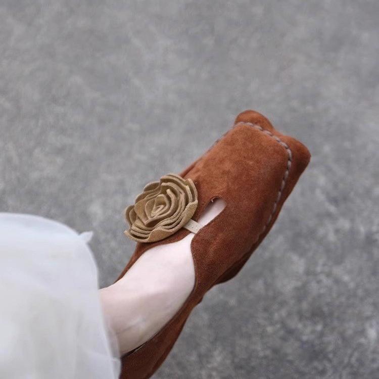 Vintage Floral Loafer With Pu Material For Casual Daily Wear Women
