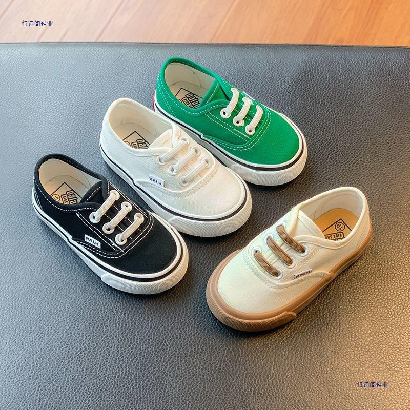 Детские парусиновые туфли весна и осень новая детская повседневная обувь на одной педали для мальчиков и девочек обувь для скейтборда студенты белые туфли тренд