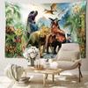 Древний лесной динозавр гобелен настенный абстрактное загадочное искусство колдовство хиппи Тапитц гостиная спальня домашний декор