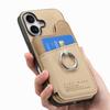 Premium Horizontal Flip Phone Case with RFID Blocking for iPhone 16 Pro Max 16e 15 14 Plus 13 Pro 12 11 XS 360° Rotatable Ring Kickstand Wallet Case