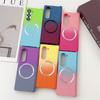 Магнитный чехол-накладка из жидкого силикона с градиентом для Samsung Galaxy Z Fold 7 6 5 4 Zfold3 Чехол для зарядки Magsafe