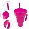 Popcorn Drink Cup Stadium Tumbler with Snack Bowl 2 In 1 Snack Drink Cup with Straw Leakproof Snack Cup Reusable Cinema Beverage Popcorn Cup