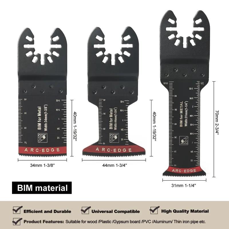 Japanese Tooth Carbide Oscillating Saw Blade Kit, Arc Edge, Oscillating Multitool Blades Precise Cut for Wood PVC Iron 39-10 Pcs