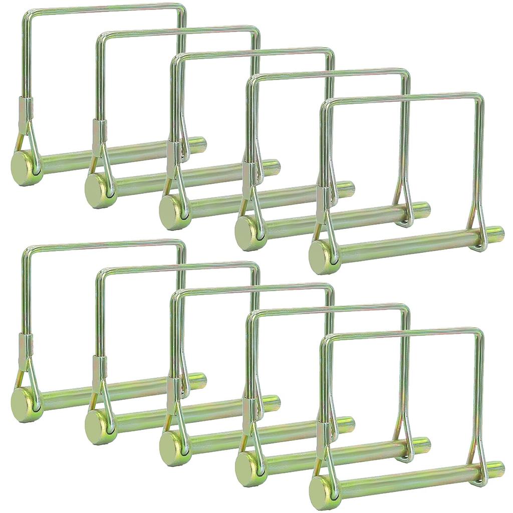 Pack of 10 Gold Trailer P – 2-3/4" x 1/4" (L x W) – Featuring PTO P, Lock P, Trailer Hitch P, and Shaft Locking Coupler P for Farm Trailers,