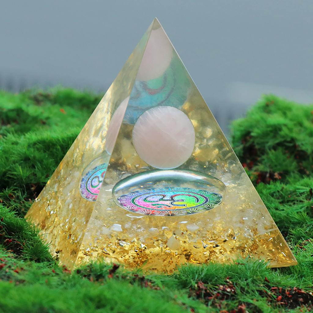 1Pc Orgonite Pyramid,With Protection From Crystals Energy Generator For Stress Reduce Meditation Wealth Attraction For Home Decor Jewelry 6x6 Cm